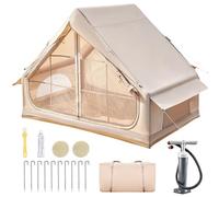 Inflatable Tent, 2-6 Person Glamping Camping Tent, 300D Oxford Waterproof UV Protection Windproof 60s Setup, Large Outdoor Sun Shelter with Air Pump & Storage Bag for Picnicking, Beach, Park, Festival