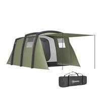 Inflatable Tent Blue 4.4x2.8m 210T Polyester 6-Person Tunnel with Living Area XL