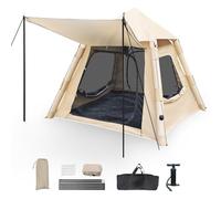 Inflatable Tent, Camping Tent with Pump for 4 Person, Inflatable Dome Tent with Carry Bag, 4 Season Family Camping Tent, 4 Man Tent Waterproof for Outdoor Camping & Hiking, 220x220x175cm