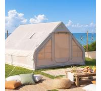 Inflatable Tent for Camping, 3-5 Portable Outdoor Blow Up Tents, Easy Set-Up with Hand Pump & Waterproof Oxford Glamping Air Tents for Hunting,Party,Backyard,Suitable for All Seasons