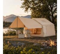 Inflatable Tent, Inflatable Camping Tent for 6-8 Person with Chimney Opening & Sky Light, PU 10000mm Waterproof & Windproof Oxford Air Tents with Air Pump, Easy Setup Large Blow Up Tents 316x250x220cm