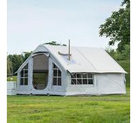 Inflatable Tents for Camping 6-8 Person, Pop Up Blow Up Tent with Chimney Opening & Skylight, 4 Season Glamping Tents Large Outdoor Family Luxury Big Air House Tent