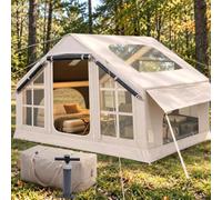 Inflatable Tents for Camping Waterproof Blow Up Tent Adjustable Skylight | Hot Tent with Stove Jack Quick & Easy Setup, Fully Inflatable, 4-6 Person Family Glamping Tent with Pump, Air Tent for Adults