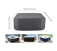 Inflatable Thermal Cover Insulated Waterproof for Spa Pool Heat Retention Solar-Absorbing Black Oxford Fabric with Access Ports Year Round Protection Energy Saving(grey)