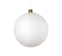 Inflatable Tinsel Christmas Bauble, White, 76 cm
