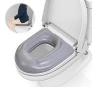 Inflatable Toilet Seat Cushion, Height-Adjustable Toilet Seat Cushion, PVC Pad, Toilet Support Cushion with Suction Cups, Suitable for Adults, Elderly, Disabled, Grey Flocking