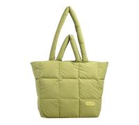 Inflatable Tote Bag - Quilted Winter Bag with Soft Padding | Women's Shopper Bag with Lightweight and Fashionable Cushion | Comfortable Hobo Bag, Stylish and Functional Bag for Daily Use, Green, Fare