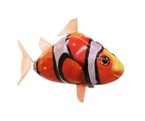 Inflatable Toy Air Remote Control Flying Fish Clown Fish Interactive Floating Plaything for Kids and Adults (Orange, 146x90cm)