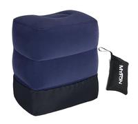 Inflatable Travel Foot Rest Pillow, Adjustable Height Leg Rest Pillow for Cars, Home, Office, Trains, Airplane, Make a Flat Bed for Baby, Kids, Toddlers, with 2in1 Storage Bag (Blue-1)