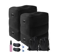 Inflatable Travel Foot Rest Pillow,Airplane Travel Pillow, Office Footrests, Adjustable 3 Layers Height Leg Rest Pillow, Flight Essentials Great for Airplane,Office,Home,Trains,Cars﹙with Pump﹚