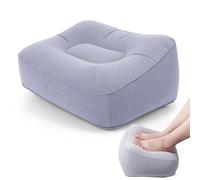 Inflatable Travel Foot Rest Pillow, Tavel Footrest Cushion,Soft Flocking Foot Pillow for Airplane, Cars, Office, Home