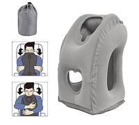 Inflatable Travel Pillow Headrest, Neck & Head Support Pillow, Airplane Neck Air Pillow for Sleeping Traveling to Avoid Neck & Shoulder Pain, Compact & Lightweight, for Office Train Travel
