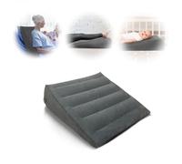 Inflatable Triangle Bed Wedge Pillow - Fast Inflating/Deflation Valve, Portable Travel Leg Elevation - Adjustable Incline Pillow for Back Support, Sleeping, Acid Reflux, Snoring, Footrest