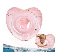 Inflatable Tube, Inflatable Portable Pool Ring in Heart with Handles - Blow Up Baby Swimming Tube for Age 6+ Months Beach Water Play Accessory