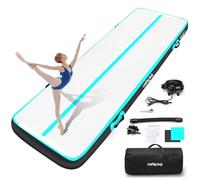 Inflatable Tumble Track Gymnastic Mat 6.6ft 10ft 13ft 16ft 4/8 Inch Thickness Mats with Air Pump for GYM/Yoga/Dance/Water Fun