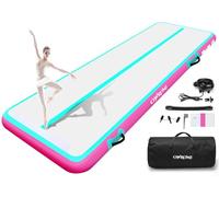 Inflatable Tumble Track Gymnastic Mat 6.6ft 10ft 13ft 16ft 4/8 Inch Thickness Mats with Air Pump for GYM/Yoga/Dance/Water Fun