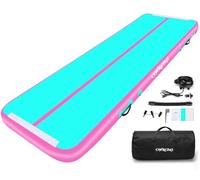 Inflatable Tumble Track Gymnastic Mat 6.6ft 10ft 13ft 16ft 4/8 Inch Thickness Mats with Air Pump for GYM/Yoga/Dance/Water Fun