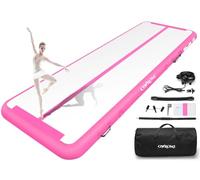 Inflatable Tumble Track Gymnastic Mat 6.6ft 10ft 13ft 16ft 4/8 Inch Thickness Mats with Air Pump for GYM/Yoga/Dance/Water Fun