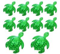 Inflatable Turtle 10Pcs Light Up Realistic Turtle Balloon PVC Inflatable Animals with Elastic String Squeaky Blow Up Animals, Blow
