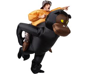 Inflatable Unisex Costume Hunter Riding Gorilla BlowUp Suit Fancy Dress Carnival