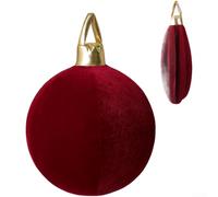 Inflatable Velvet Christmas Ball Ornament 30cm Reusable Soft Plush Festive | Built-in hanging loop for easy display Folds flat for compact storage Choose red green or white