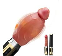 Inflatable Vibrating Dildo Sex Machine, 1.4'' to 1.8'' Expandable Diameter, 5 Thrusting & 10 Vibration Patterns, Realistic Lipstick Style, Ideal for Solo or Couples Adult Play
