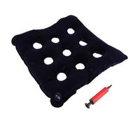 Inflatable Waffle Cushion, Portable Inflatable Seat for Ergonomic Pressure Relief, Breathable Flocking Fabric Mat with Ring-Shaped Holes, Multi-Scene