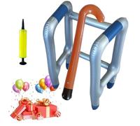 Inflatable Walker - Fake Cane, Walking Frame Prank, Halloween Costume Accessory with Design | Senior Adult Retirement Party Funny Prop Men Women Dad Mom Old Man Kids Gag Humorous Decoration Carnival