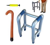 Inflatable Walking Stick, Crutches and Walking Aid for Elderly, Fake Inflatable Joke for Party Pensions Carnival Elderly