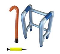Inflatable Walking Stick - Prank Costume Accessories | Walking Frame Prop for Inflation, Funny Gag Gift for Retirement, Carnival, Cosplay, Old Person, Joke Toy for Events, Celebrations