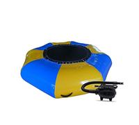 Inflatable Water - 6.6FT/10FT Bouncing Pool Platform with Electric Inflator, Rope Ladder, Anchor & 3 Mo Ropes for Family Fun & Adventure