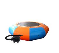 Inflatable Water - 6.6FT/10FT Bouncing Pool Platform with Electric Pump, Rope Ladder, Anchor & 3 Mo Ropes for Family Fun, Adults & Kids