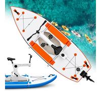 Inflatable Water Bike Pedal Bicycle with Efficient Propeller Drive, 220kg Max Load, Perfect for Lakes, Rivers, and Beach Family Outings, 3 Person Capacity