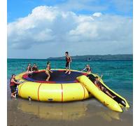 Inflatable Water Bouncer with Slide, Tube, and Jump Pillow for Lakes and Pools - Fun for Kids and Adults
