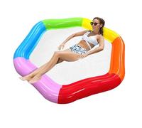 Inflatable Water Float, Hexagonal Colorful Mat, 177x157cm Compact Pool Tool, Reusable Summer Kit, Portable Outdoor Accessory, for Lake Sea Beach River Camping Indoor Outdoor Women Men