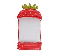 Inflatable Water Hammock Float Lounger Premium Multifunctional Floating Chair Swimming Raft Pool Accessory Strawberry Pattern PVC Material 145x64cm