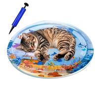 Inflatable Water Mat - Sensory Water Mat for Cats | Tummy Time Water Mat for Baby | Funny Inflatable Pad Sensory Round Play | Thickened PVC Sensor | Unbreakable Pet Bed for