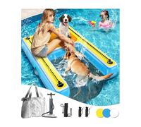 Inflatable Water Ramps,Multi-Use Large Dog Floats Ladder for Pool Boat Dock Lake,Non-Slip One-piece Ramp Mesh Swimming Plank for Adults Children Dogs Up to 240 lbs,Swimming Float Water Toys