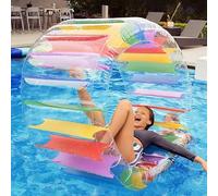 Inflatable Water Roller Float for Pools - Hamster Wheel Design Summer Water Toy for Kids, Adults, and Family Fun