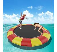 Inflatable Water Trampoline 5FT/8FT/10FT with Air Pump - Floating Bounce Platform for Swimming, Fishing, Water Sports & Family Fun Adventures