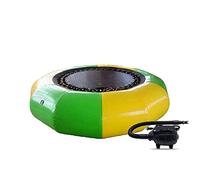 Inflatable Water Trampoline with Electric Inflator, Splash Bouncer, Rope Ladder, Mooring Ropes and Anchor for Pools and Lakes