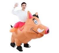 Inflatable Wild Boar Costume Adult Halloween Blow Up Ride On Warthogs Costumes for Men Women Funny Animal Cosplay Party Outfit