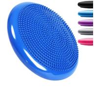 Inflatable Wobble Cushion Stability Training Air Pad Board With Pump (33cm x 2 inches) (Blue)