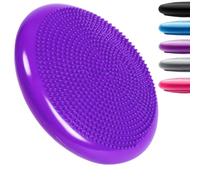 Inflatable Wobble Cushion Stability Training Air Pad Board With Pump (33cm x 2 inches) (Purple)