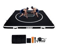 Inflatable Wrestling Mat 10 * 10 FT, Drop Stitch PVC Jiu Jitsu Mat for Home, Foldable BJJ MMA Training Mat for Gymnastics, Grappling, Boxing,Yoga
