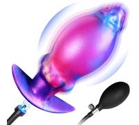 Inflatable XXL Butt Plug with Pump - Magnetic Expanding Anal Plug, Large Anal Dildo with T-Bar Base, BDSM Stretching Butt Plug for Men, Adult Couples Toy