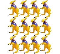 Inflatable Yellow Kangaroo Australian Prop - Pack Of 6 - 70cm Tall Self-Standing Blow Up Kangaroo with Removable Australian Flag Cape - Australia Day Party Accessory and Sporting Event Decoration