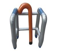 Inflatable Zimmer Frame and Walking Stick Blow Up Novelty Gag Joke for Dress Up Birthday Retirement Prank Old Man Costume Accessory for Men Women Grandad Halloween Party Decorations (A)