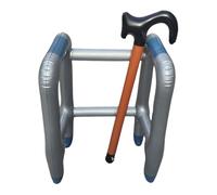 Inflatable Zimmer Frame and Walking Stick Blow Up Novelty Gag Joke for Dress Up Birthday Retirement Prank Old Man Costume Accessory for Men Women Grandad Halloween Party Decorations (B)