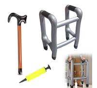 Inflatable Zimmer Frame - Blow Up Walking Frame & Stick Set, Blow Up Zimmer Frame Gag Toy, Fun Inflatable Walking Stick & Cane for Fancy Dress, Retirement, Hen Parties, Birthday Novelty Gift